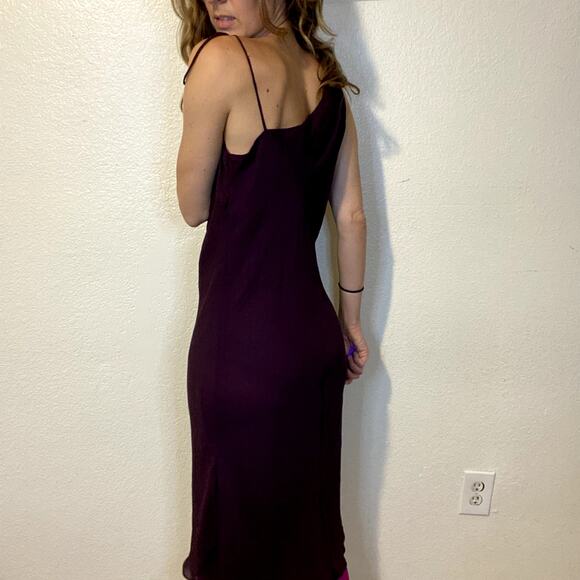 Vintage Y2K Studio Soleil Purple One Shoulder Midi Dress Size Large Fairy - Picture 4 of 4